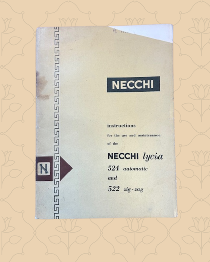 Necchi 524 & 522 Machine Manual