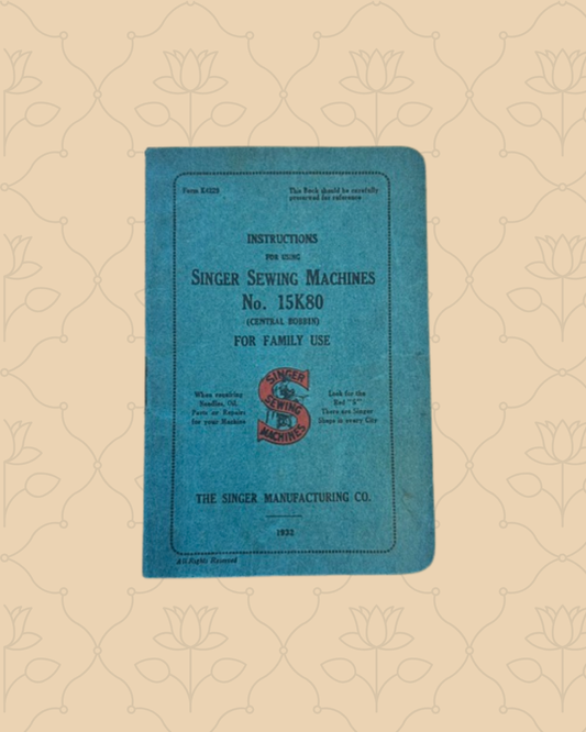 Vintage Singer 15k Original Sewing Manual
