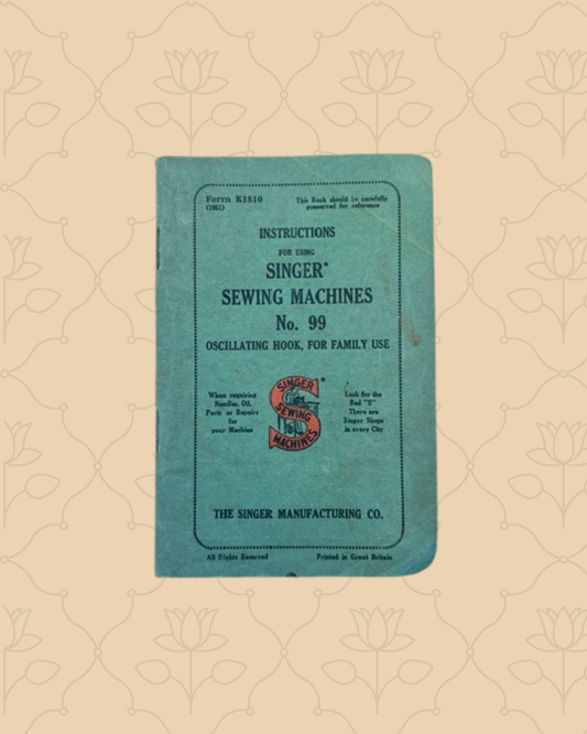 Vintage Singer 99k Original Sewing Manual