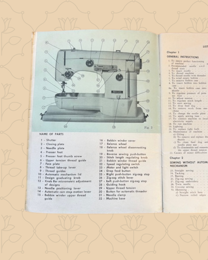 Necchi 524 & 522 Machine Manual