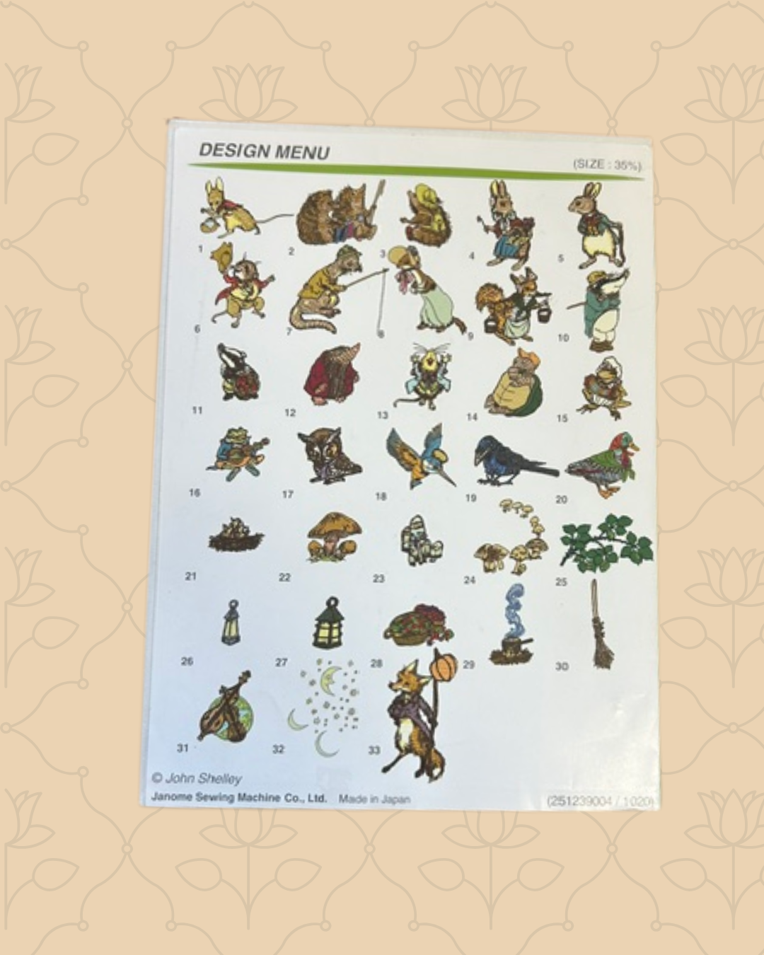 Janome Woodland Times Embroidery Design Card