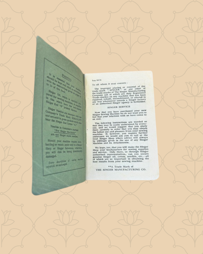 Vintage Singer 201k Original Sewing Manual